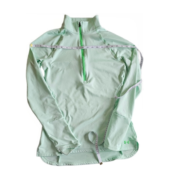 Under Armour Coldgear Light Green Athletic Fitted Pullover - Picture 10 of 16